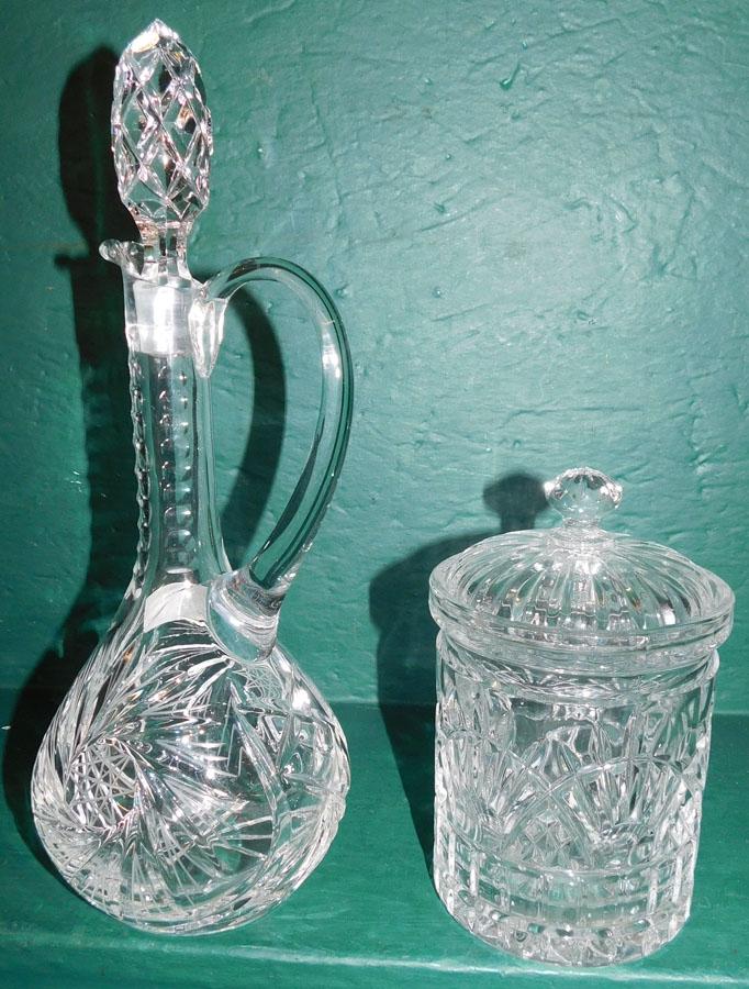 Wine Decanter & Covered Cookie Jar: Wine Decanter & Covered Cookie Jar . 14" H (Decanter)
