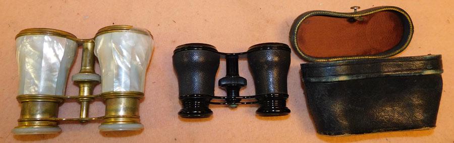 Two Opera Glasses (1 MOP): Two Opera Glasses (1 MOP). 4 1/2" X 3" (Largest)