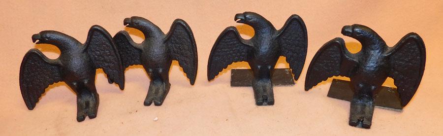 Lot Of 4 Cast Iron Eagle Ice Guards: Lot Of 4 Cast Iron Eagle Ice Guards. 6 1/2" W 5 1/4" H