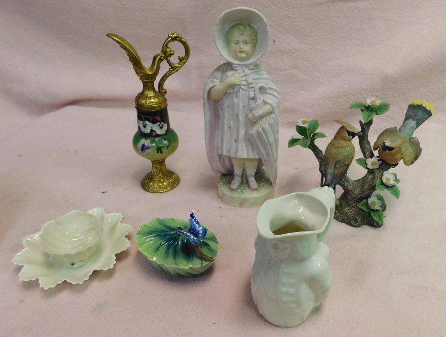 Lot Of Porc Bird Figurines Bowls & Lenox Pitcher: Lot Of Porcelain Bird Figurines Bowls & Lenox Pitcher.