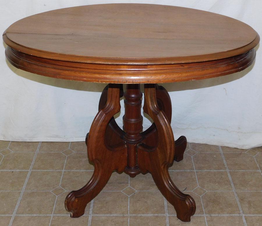 Oval Walnut Victorian Tea Table: Oval Walnut Victorian Tea Table . 37" W 28" D 28 1/2" H
