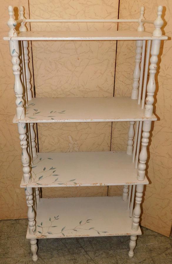 Paint Decorated Bookshelf: Paint Decorated Bookshelf . 23 3/4" W 12 1/2" D 50" H