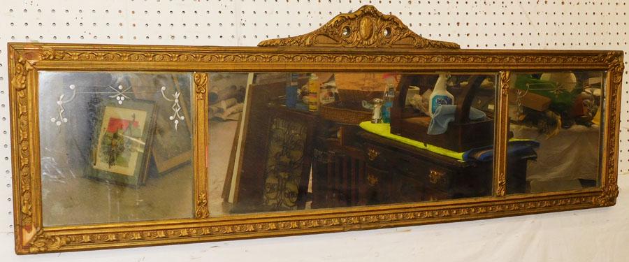 Antique Gilt Frame Mirror: Antique Gilt Frame Mirror. 57" x 19"