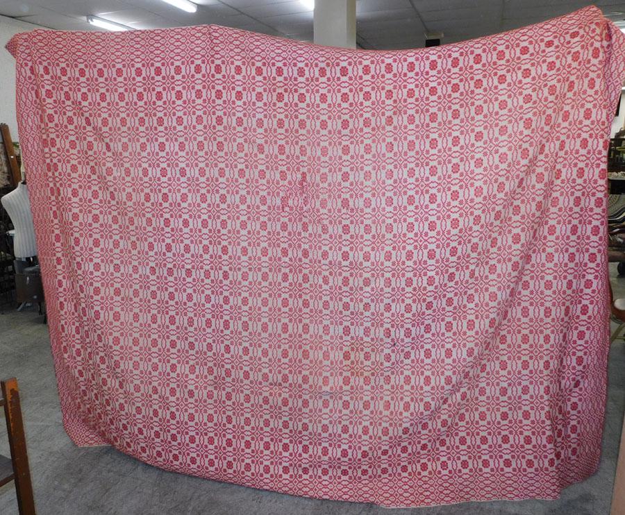 Hand Woven Coverlet, (Has Patch): Hand Woven Coverlet, (Has Patch). 81" x 110"
