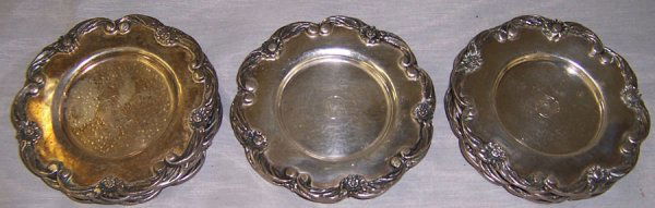 Set of (13) marked 900 silver coasters (41 t oz.): Set of (13) marked 900 silver coasters (41 t oz.)