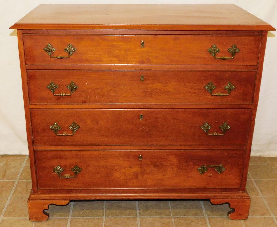 19th C Cherry 4 Drawer Bachelors Chest (1 of 4)