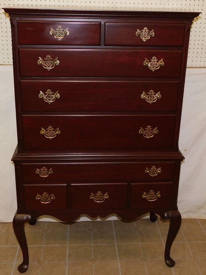 Mahogany Highboy By Kling: Mahogany Highboy By Kling. 34 3/4" W 19" D 56 1/4" H