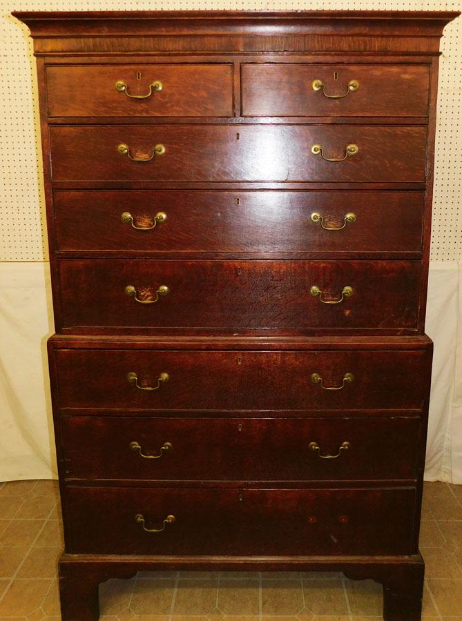 19th C English Oak Chest On Chest (1 of 5)