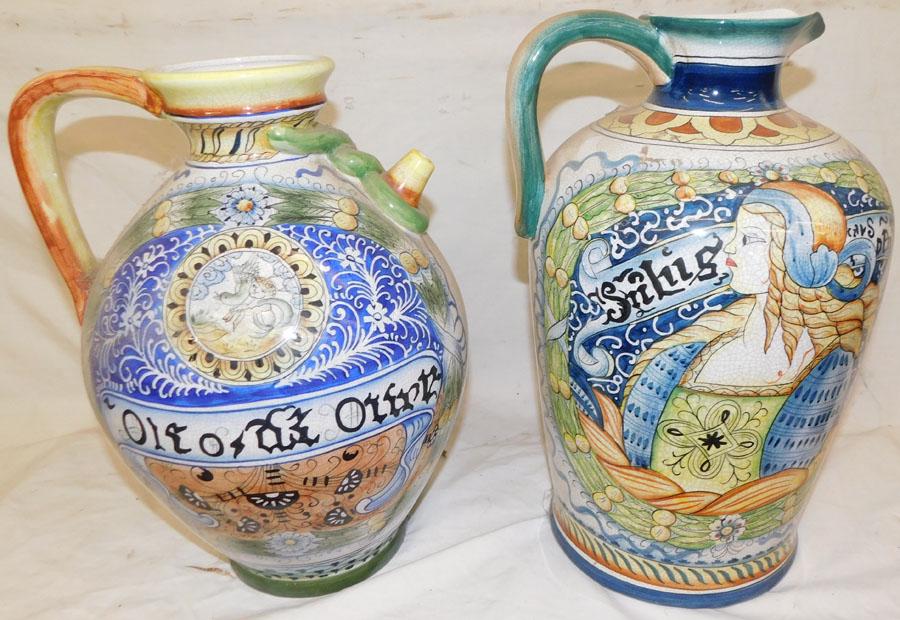 2 Paint Decorated Ceramic Jugs (1 of 3)