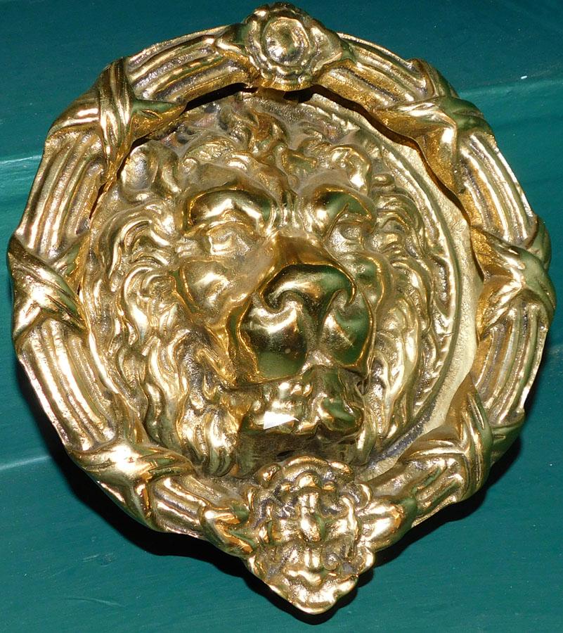 Cast Brass Lion Head Door Knocker (1 of 2)