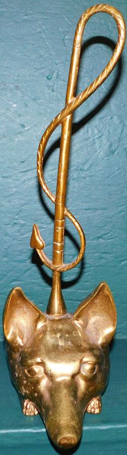 Cast Brass Fox Head Door Stop (1 of 3)