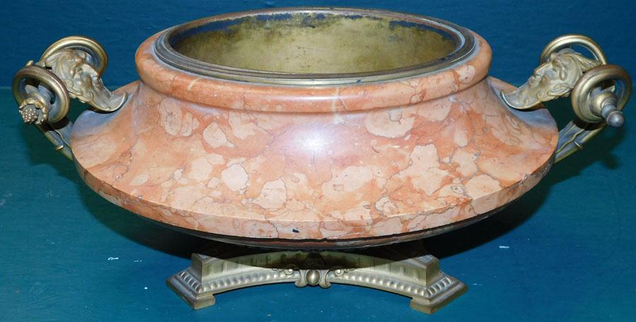 Antique Bronze & Marble French Cache Pot (1 of 7)