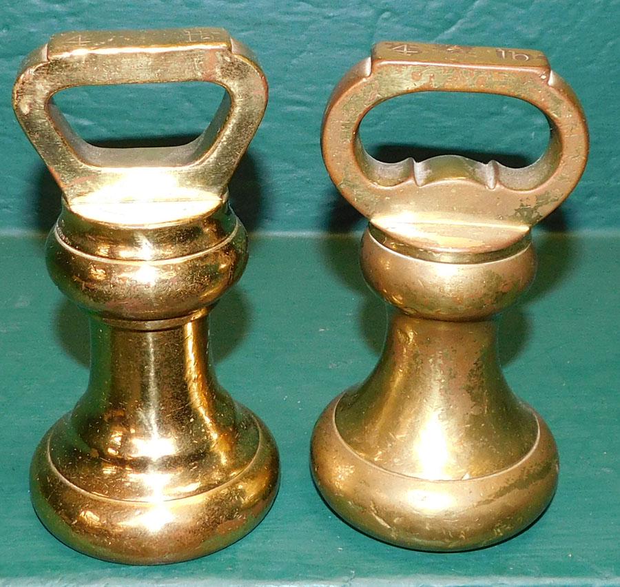 2 Brass Scottish Weights by W & T Avery: 2 Brass Scottish Weights by W & T Avery. 5 1/2" H