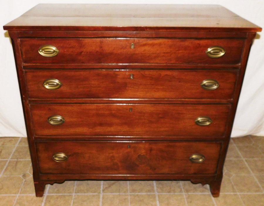 19th C Cherry 4 Drawer Chest (1 of 9)