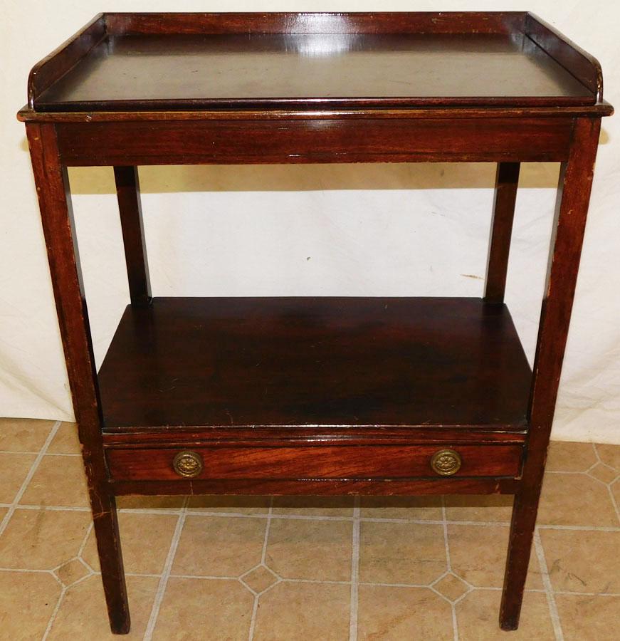 19th C Mahogany 2 Tier Stand (1 of 3)
