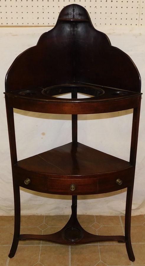 19th C Mahogany Corner Washstand (1 of 5)