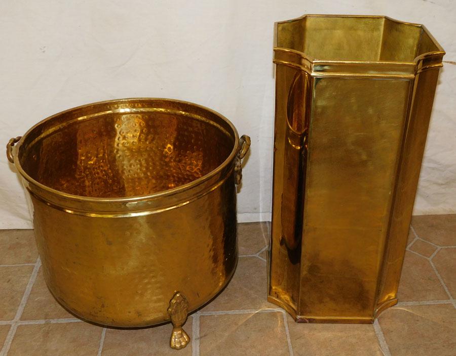 Brass Jardiniere & Brass Umbrella Stand (1 of 5)