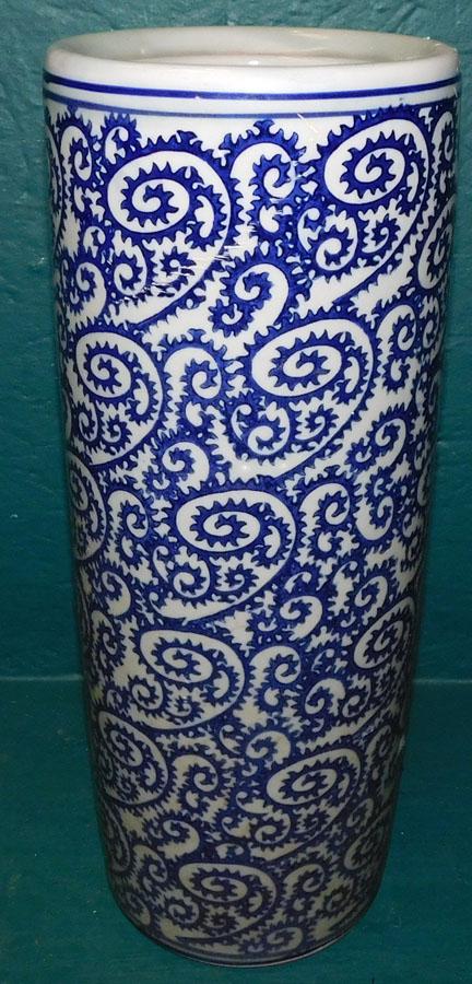 Contemporary Porcelain Brush Vase: Contemporary Porcelain Brush Vase. 15" H