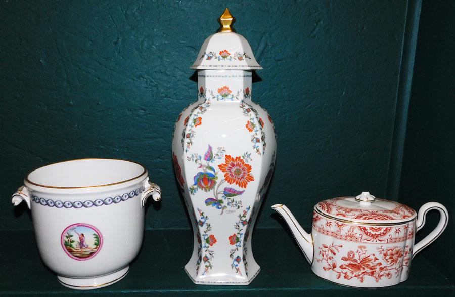 Tea Pot, Cache Pot, & Limoges Covered Urn (1 of 8)