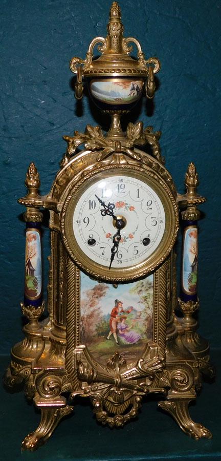 Vintage Lancini Brass & HP Porc Clock (1 of 7)