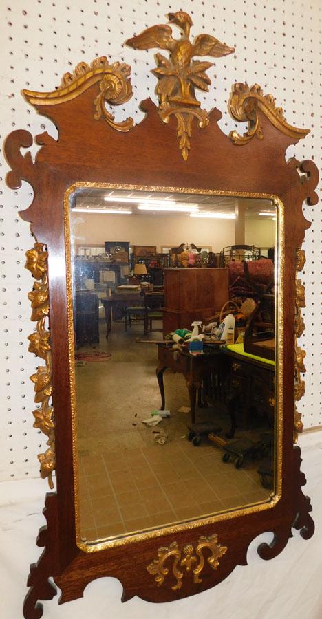 Mahogany & Gilt Frame Mirror W/ Phoenix Crest (1 of 6)
