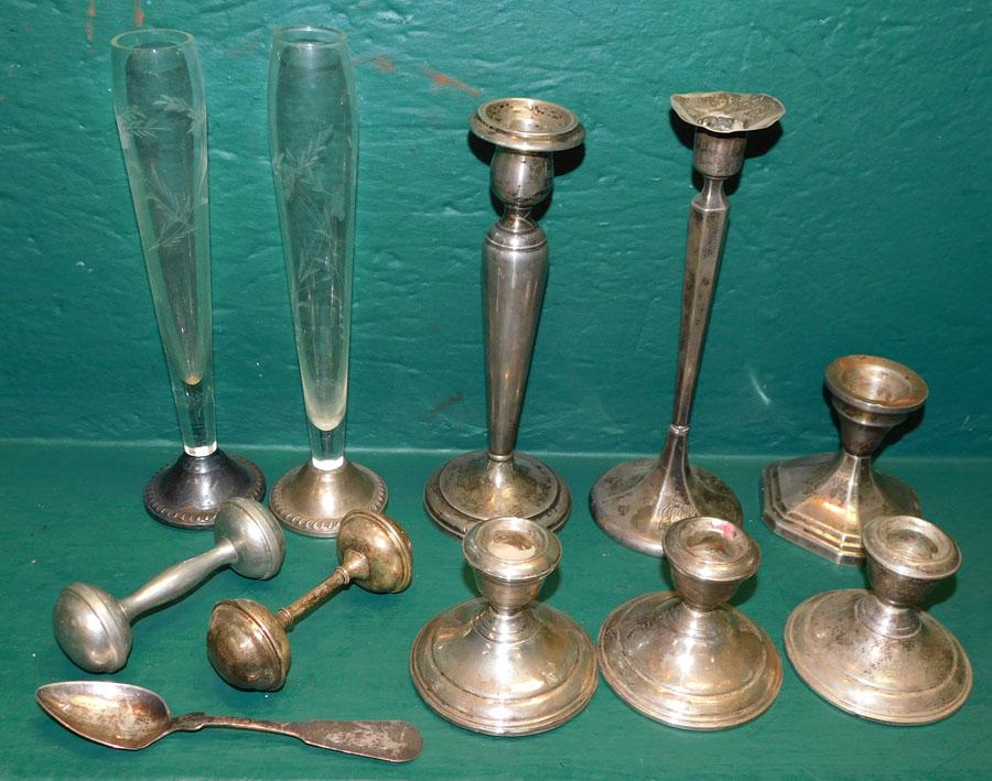 10 Pc Sterl Weighted Items & 1 Coin Silver Spoon (1 of 1)