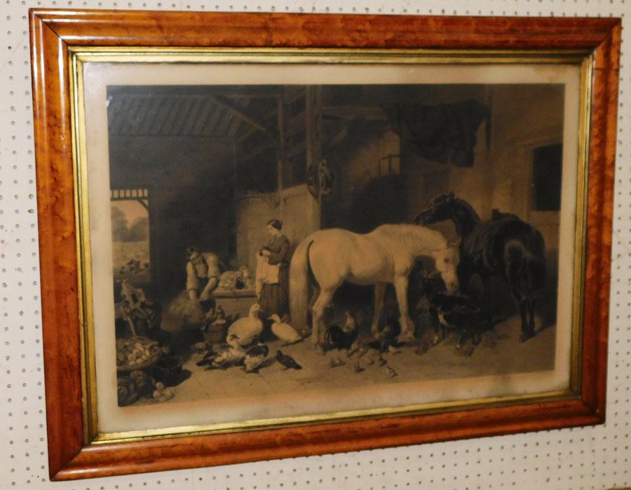 English Farm Scene Engraving In BEM Frame (1 of 10)