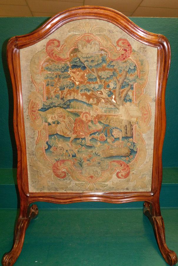 19th C Walnut Needlepoint Fire Screen (1 of 4)