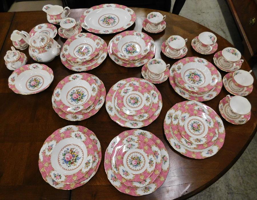 52 Pc Royal Albert China "Lady Carlyle" (1 of 4)