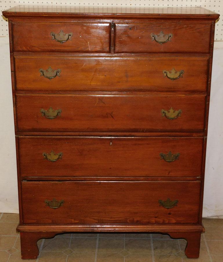 19th C NE Pine Mule Chest W/ 2 Drawers (1 of 7)