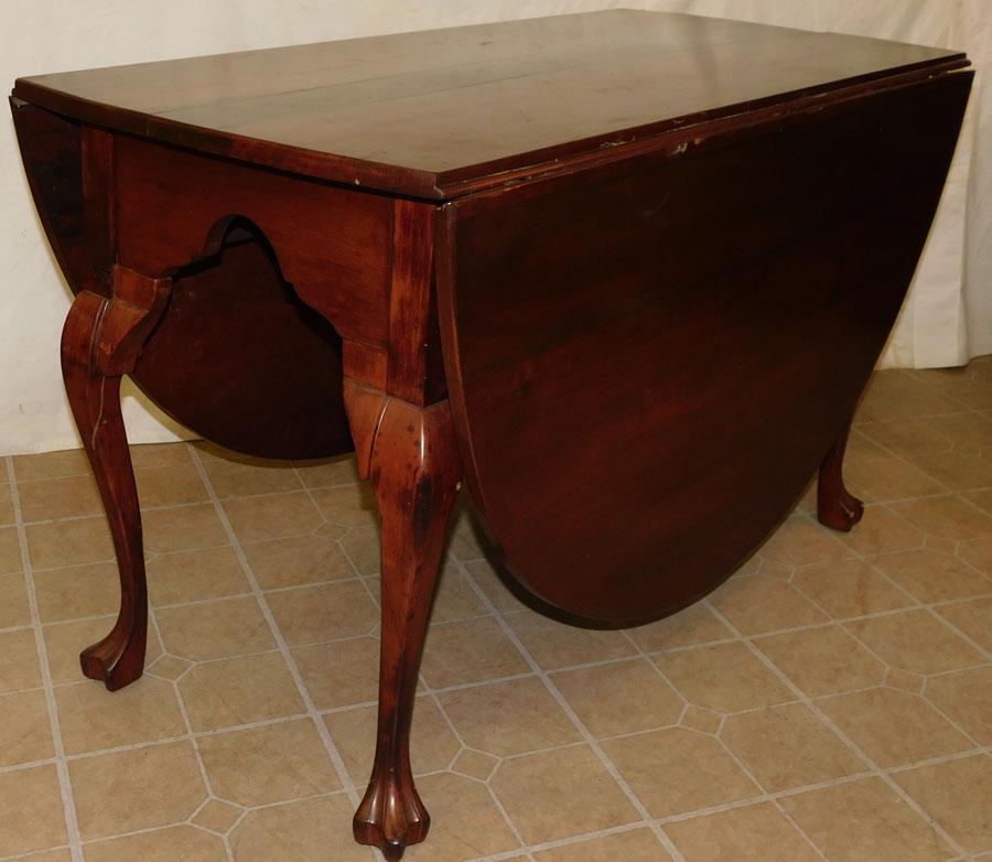19th C Cherry Queen Anne Drop-Leaf Table (1 of 5)