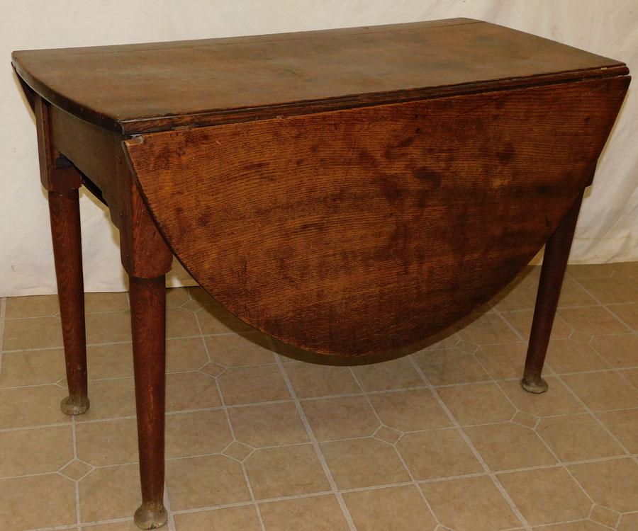18th C English Oak Drop Leaf Queen Ann Table (1 of 4)