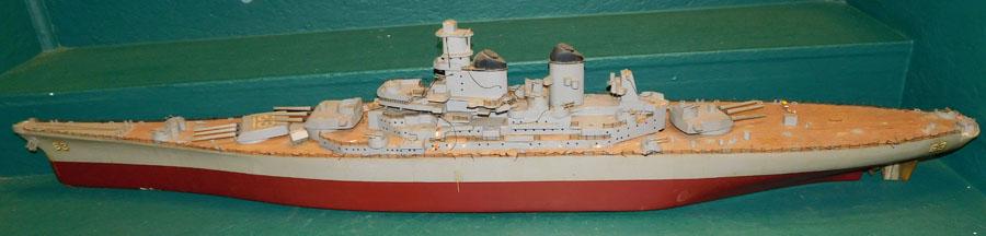 Painted Wood Battleship Model (1 of 2)