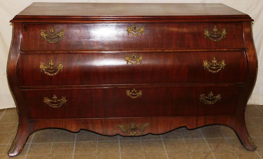 19th C Oversized Mahog 3 Dr Dutch Commode (1 of 6)