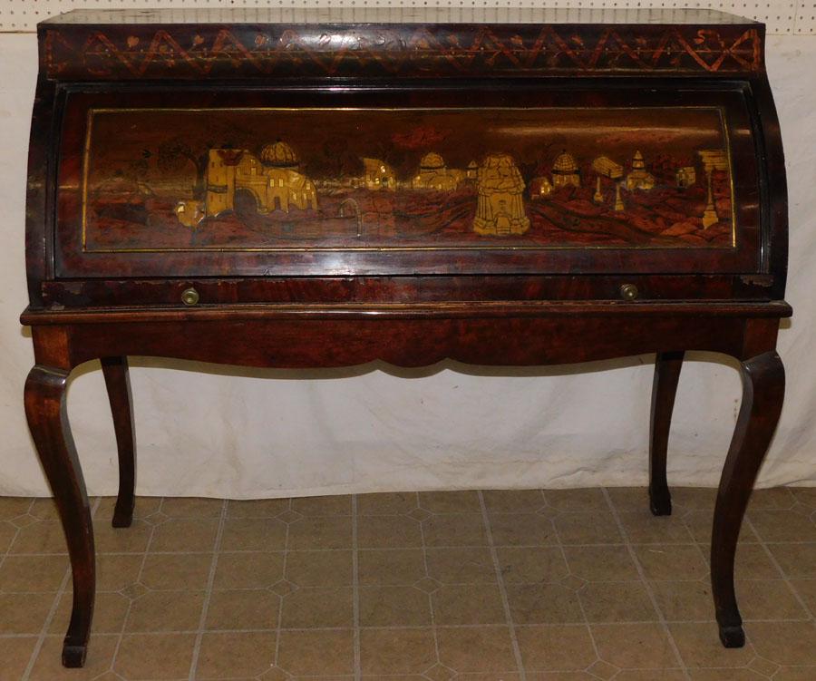 19th C Mahogany Inlay Continental Desk (1 of 14)