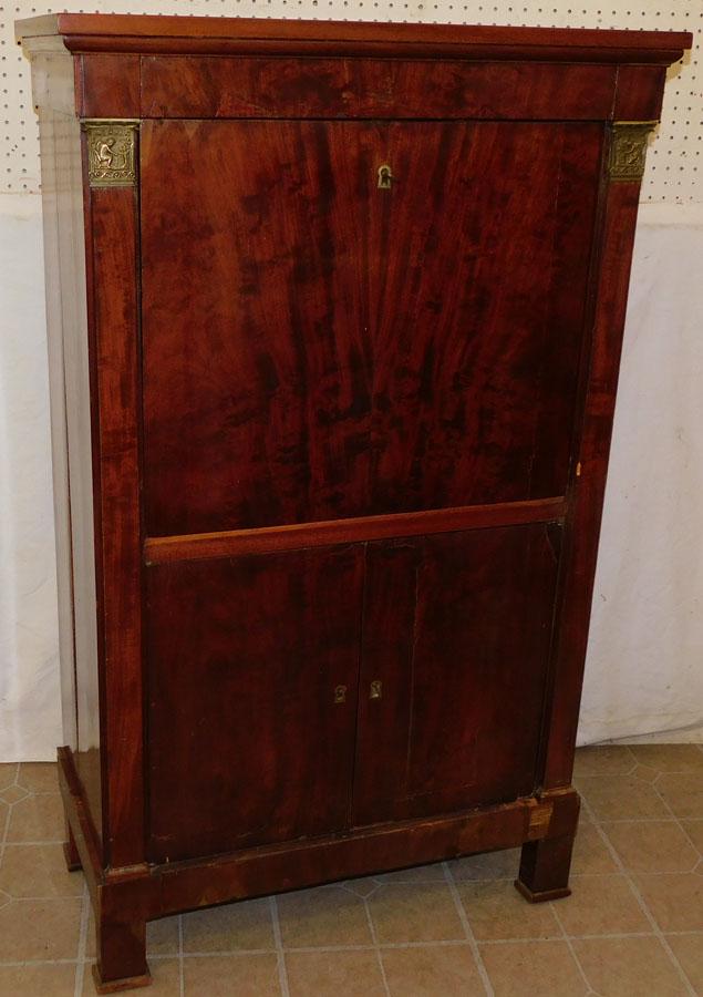 19th C Mahogany French Empire Abbatant: 19th C Mahogany French Empire Abbatant. 32 1/4" W 16 1/4" D 53 1/4" H