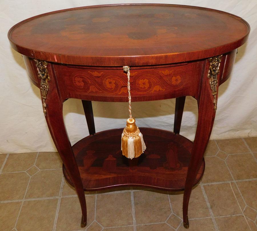French Rosewood Inlay End Table (1 of 4)
