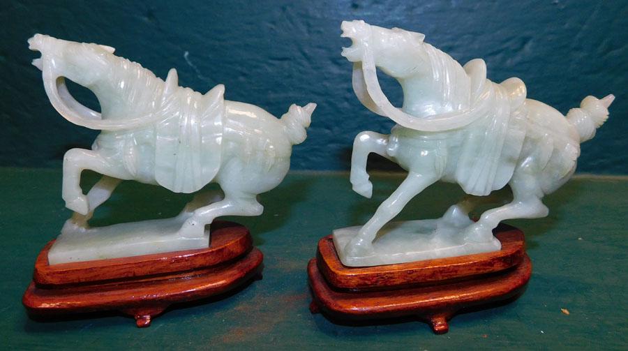 Pair Chinese Jade Horses On Stands (1 of 3)