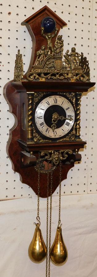 Dutch Nu Elck Syn Sin Chiming Wall Clock W/ Atlas (1 of 4)