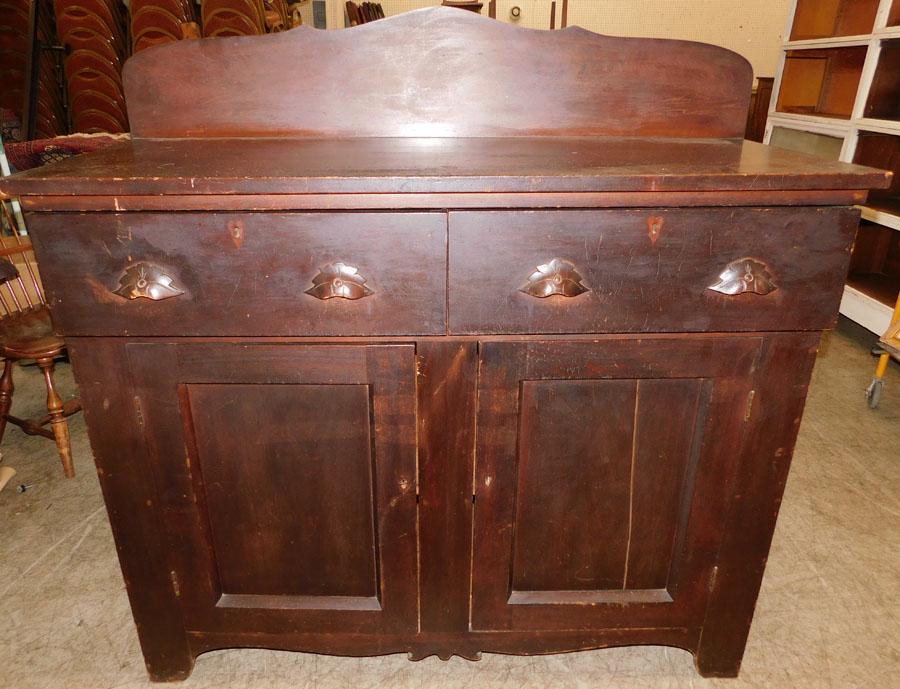 Antique Cherry Side Board W/ Back Splash (1 of 5)