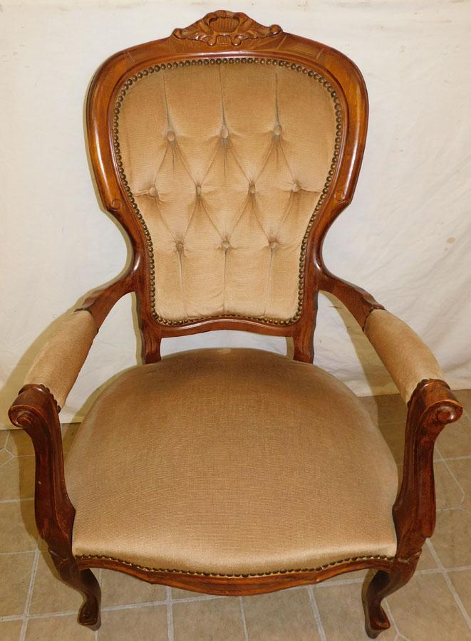 Walnut Carved Victorian Style Arm Chair (1 of 3)