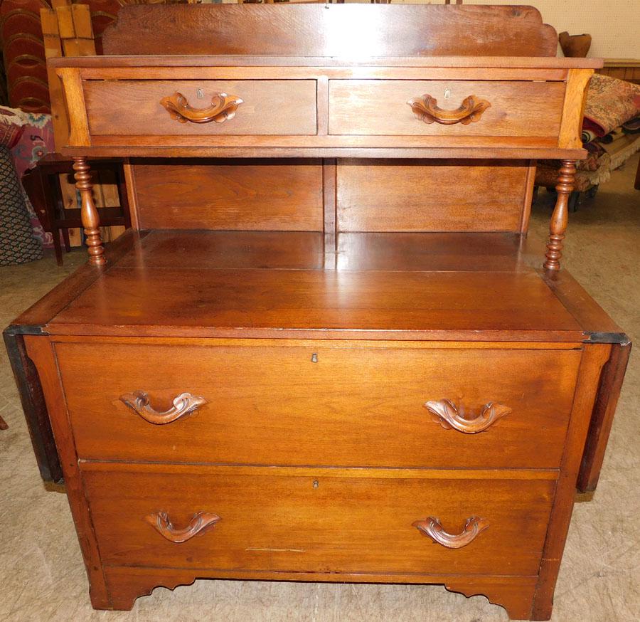 Antique Solid Walnut Server W/ Drop Sides (1 of 6)