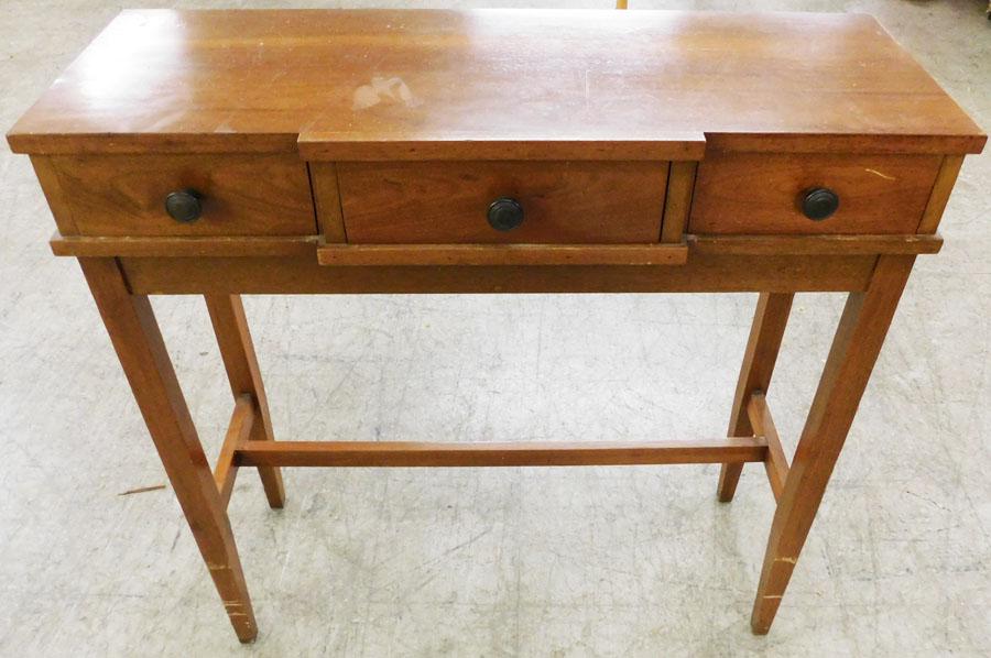 Solid Walnut 3 Drawer Console Table (1 of 4)