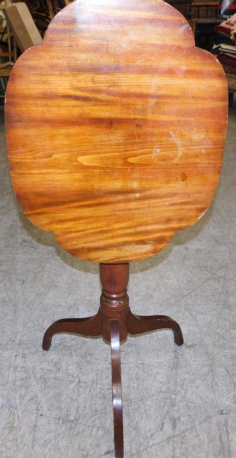 19th C Cherry Tilt Top Stand (1 of 4)