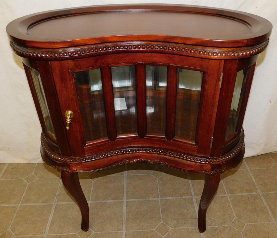 Mahogany Kidney Shaped Chocolate Curio W/ Tray Top (1 of 3)