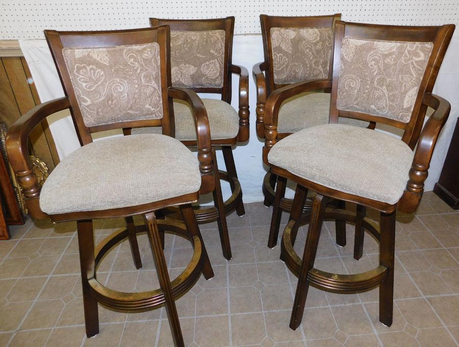 Set 4 Mahogany Arm Bar Stools (1 of 2)