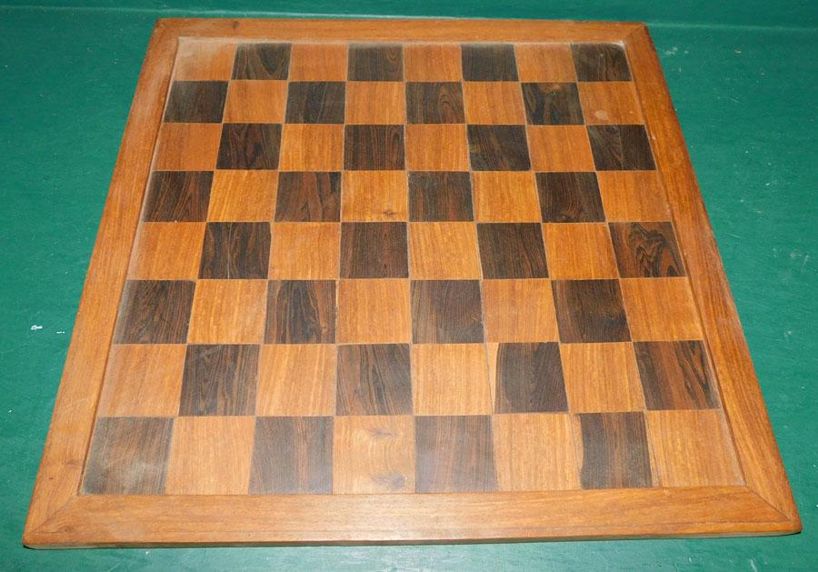 Rosewood & Teakwood Checker Board: Rosewood & Teakwood Checker Board. 18" X 18"