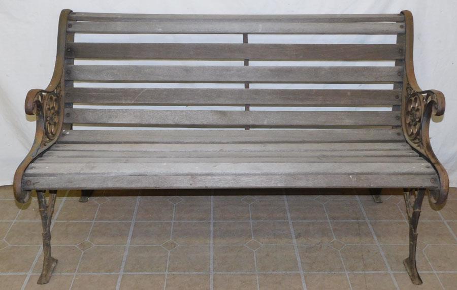 Cast Iron & Teakwood Garden Bench (1 of 3)