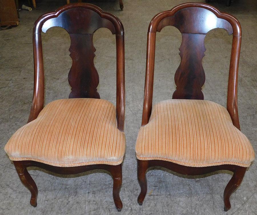 Pair Victorian Mahogany Side Chairs (1 of 4)