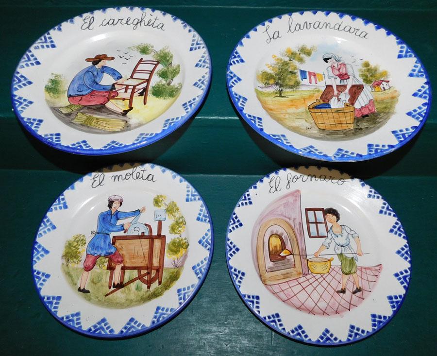 Four Hand Painted Plates By Liana Canevaro Giolai (1 of 3)